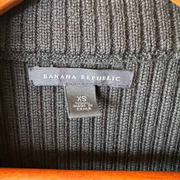 Vintage Banana Republic Goat Leather Wool
Ribbed Y2K Bomber Jacket Black XS - Picture 3 of 9